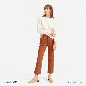Everlane straight leg crop in cocoa brown.